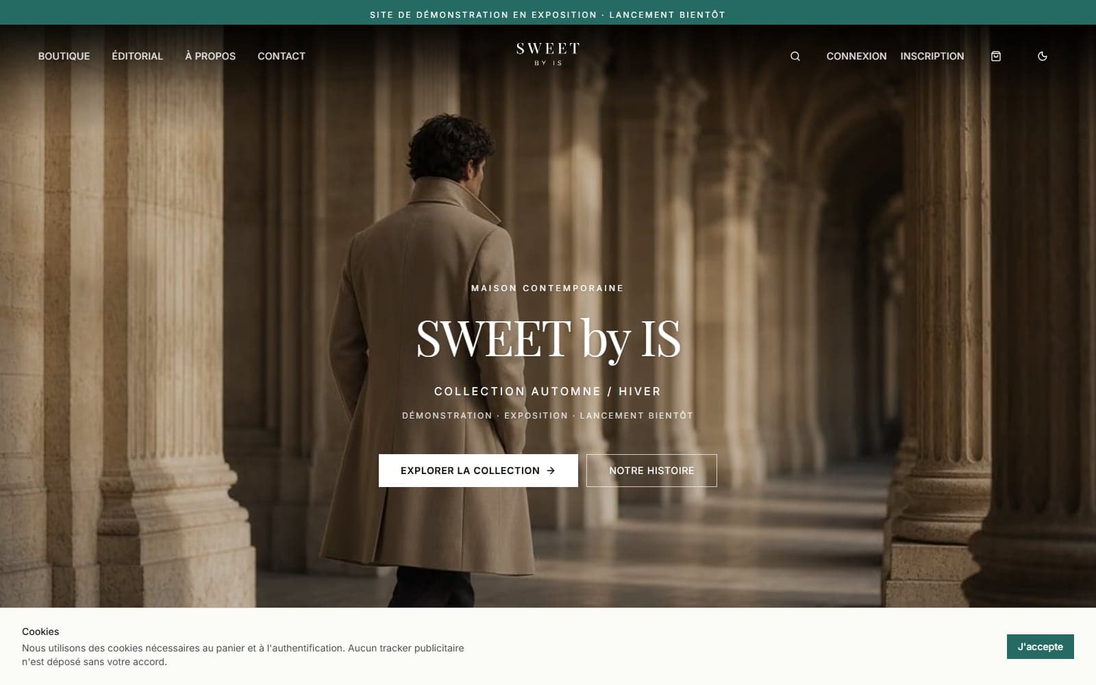 Page d’accueil du site SWEET by IS