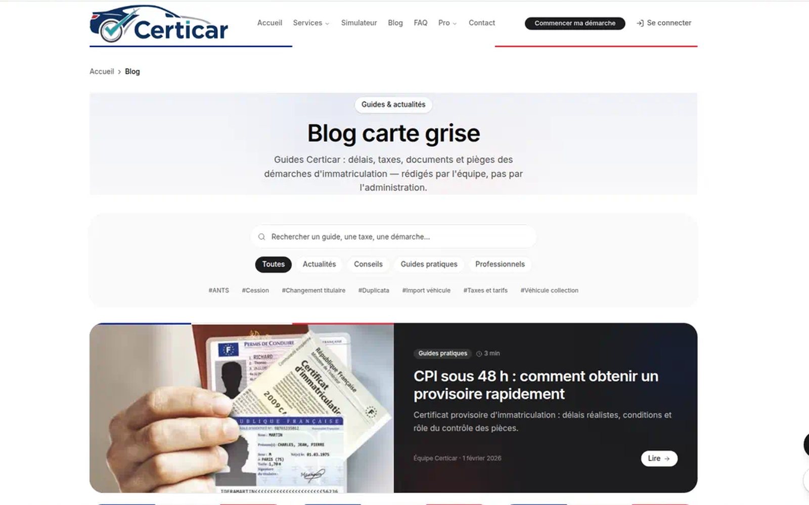 Certicar — carte grise en ligne — capture 4