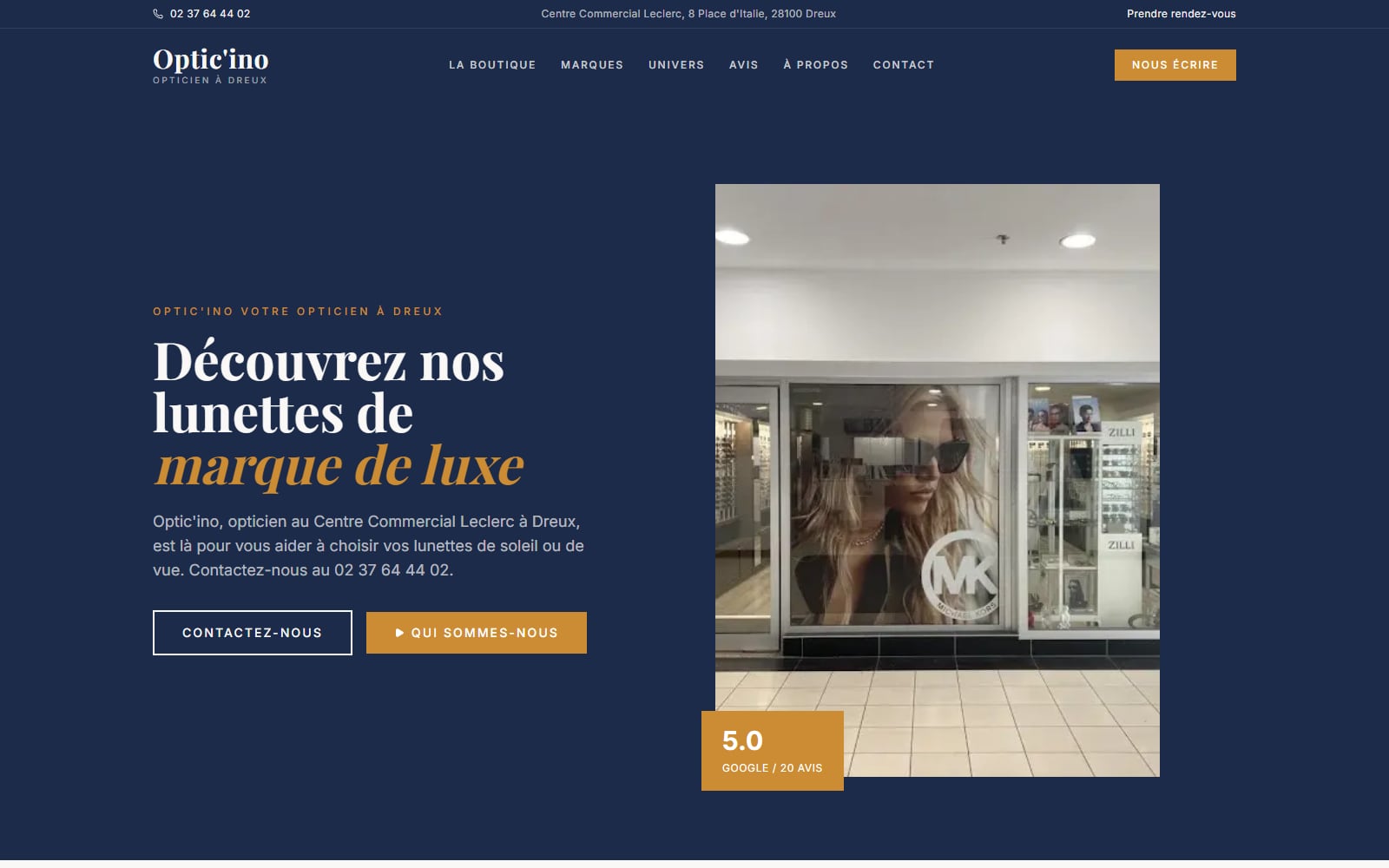 Optic'ino — accueil, opticien au Centre Commercial Leclerc à Dreux.