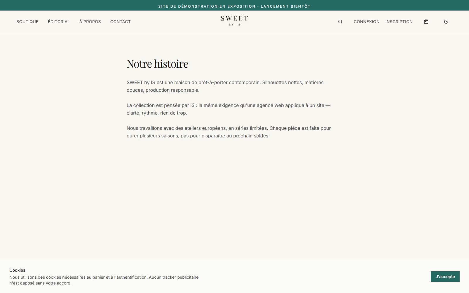 À propos — maison de prêt-à-porter contemporain.