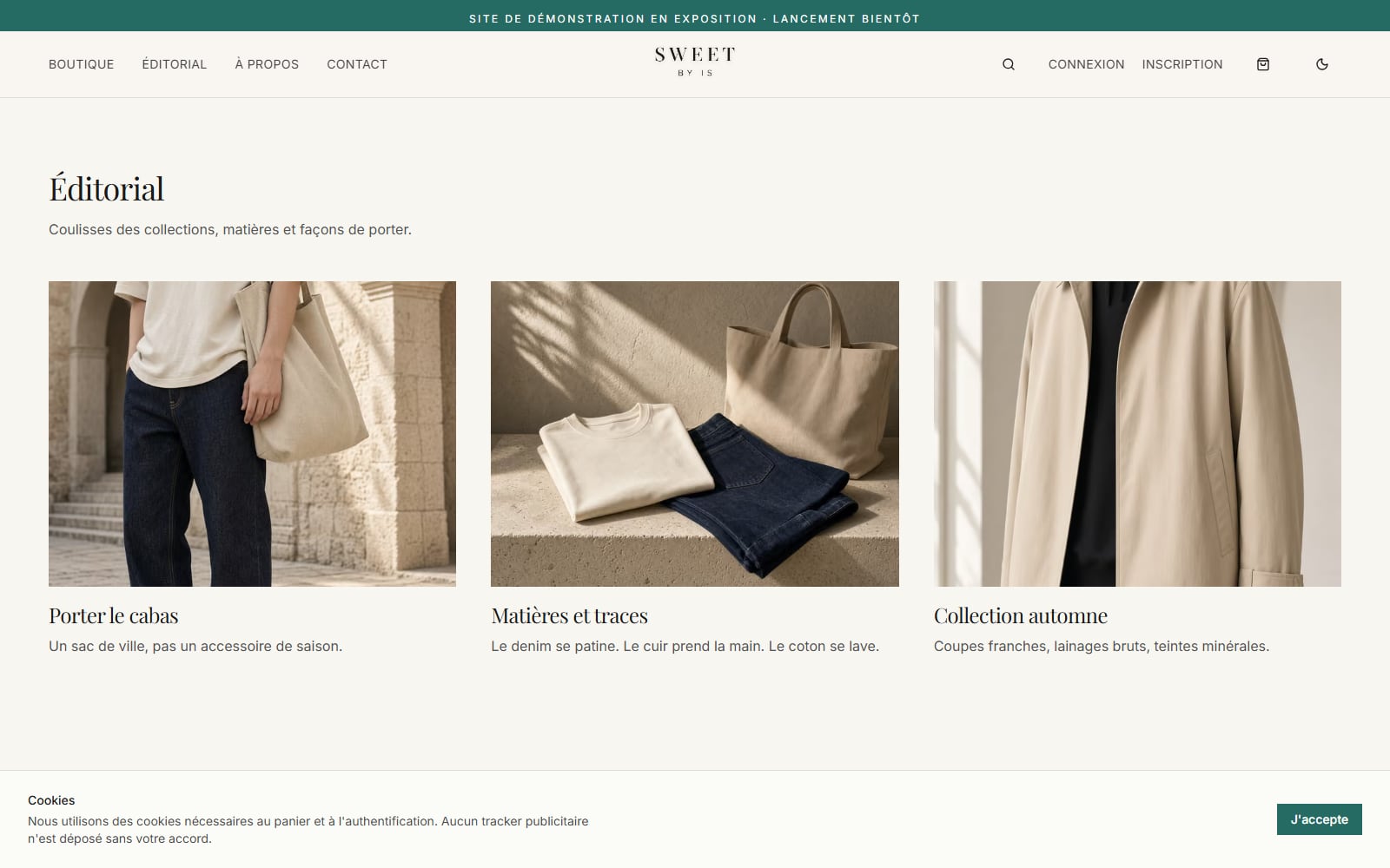 Éditorial — lookbook et journal de collection.